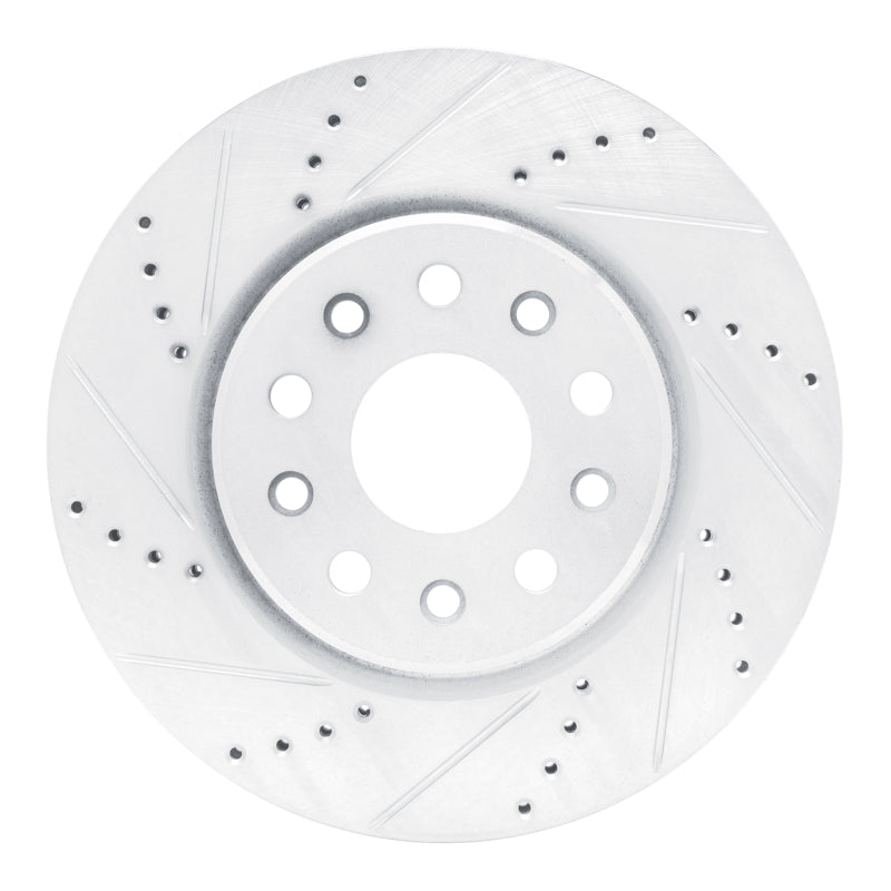 R1 Concepts R1 22-25 Jeep Grand Cherokee Front Left Drilled & Slotted Silver Brake Rotor