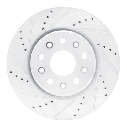 R1 Concepts R1 22-25 Jeep Grand Cherokee Front Left Drilled & Slotted Silver Brake Rotor