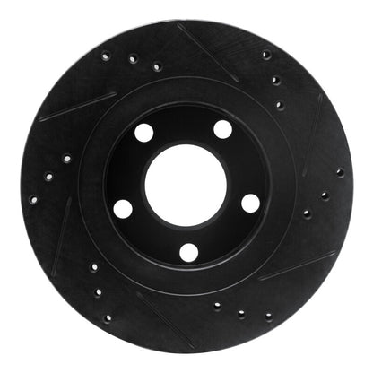 R1 Concepts R1 00-03 Audi A8 Rear Left Drilled & Slotted Black Brake Rotor