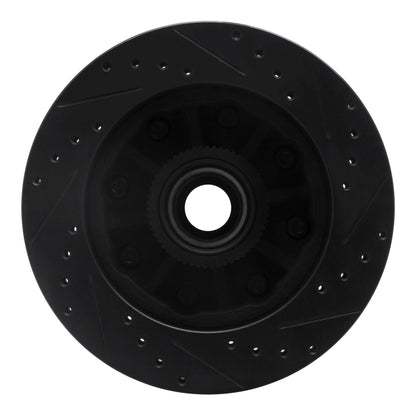 R1 Concepts R1 01-02 Chevrolet Express 3500 Front Left Drilled & Slotted Black Brake Rotor