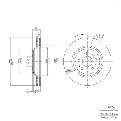 DFC 88-96 Chevrolet Corvette Right Front GeoSPEC Coated Rotor