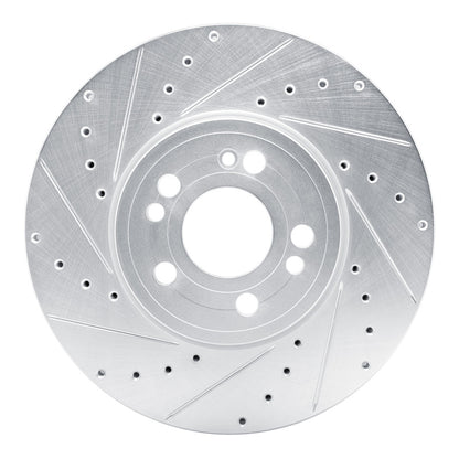 R1 Concepts R1 2020-2023 Mercedes-Benz GLE350 Front Left Drilled & Slotted Silver Brake Rotor