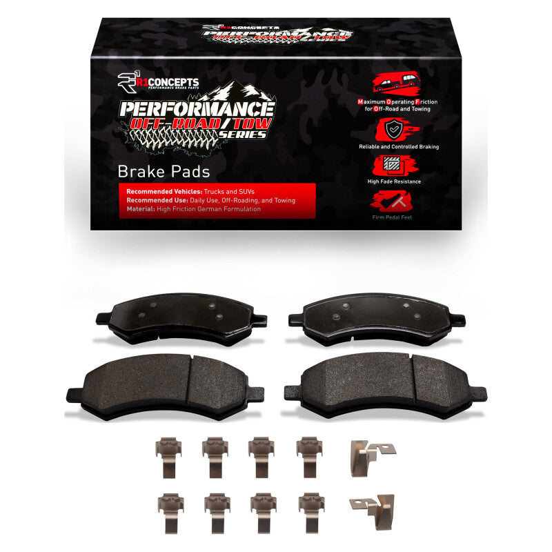 R1 Concepts R1 2005-2024 Chrysler Aspen Front Performance Off-Road/Tow Brake Pads & Hardware Kit