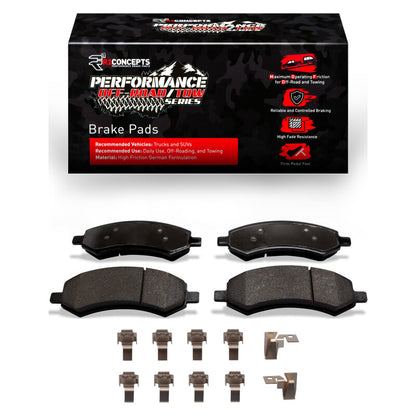 R1 Concepts R1 2005-2024 Chrysler Aspen Front Performance Off-Road/Tow Brake Pads & Hardware Kit