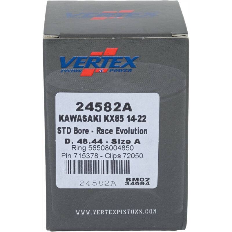 Vertex Pistons Vertex Piston 14-24 Kawasaki KX 85 85cc Cast Race Evolution Piston Kit