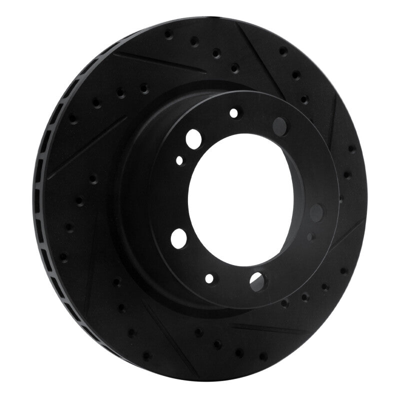 R1 Concepts R1 89-97 Porsche 911 Front Right Drilled & Slotted Black Brake Rotor