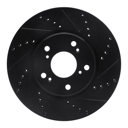 R1 Concepts R1 13-22 Honda Accord Coupe Front Right Drilled & Slotted Black Brake Rotor