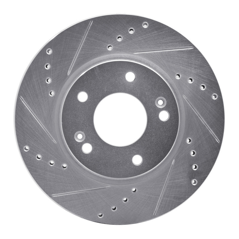 R1 Concepts R1 17-22 Hyundai Ioniq Front Left Drilled & Slotted Silver Brake Rotor