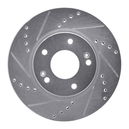 R1 Concepts R1 17-22 Hyundai Ioniq Front Left Drilled & Slotted Silver Brake Rotor