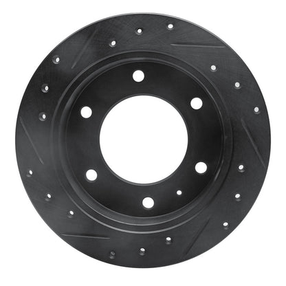 R1 Concepts R1 88-95 Isuzu AMIGO Rear Right Drilled & Slotted Black Brake Rotor