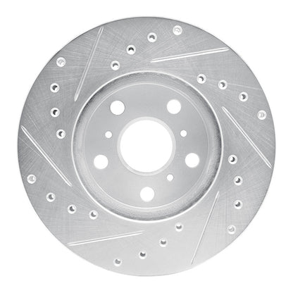 R1 Concepts R1 87-91 Toyota Camry Front Right Drilled & Slotted Silver Brake Rotor