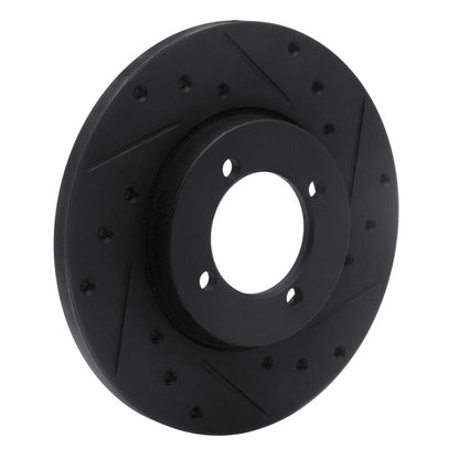 R1 Concepts R1 74-87 Dodge COLT Front Right Drilled & Slotted Black Brake Rotor