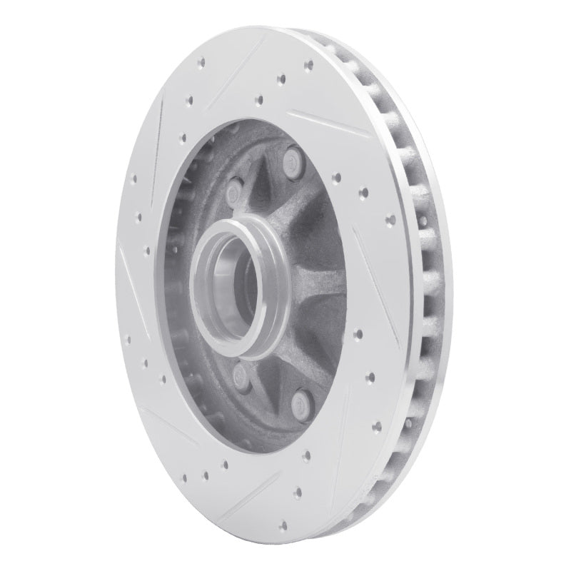 R1 Concepts R1 97-02 Ford F-150 RWD Front Right Drilled & Slotted Silver Brake Rotor