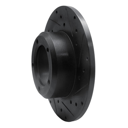 R1 Concepts R1 74-99 Land Rover Defender 110 Front Right Drilled & Slotted Black Brake Rotor