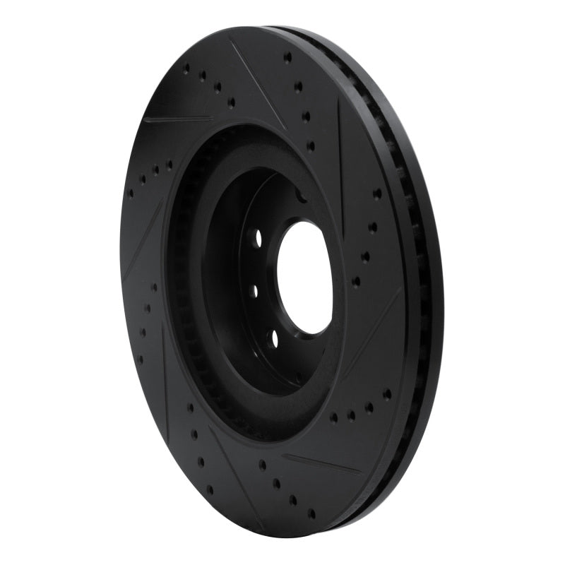 R1 Concepts R1 07-15 Mazda CX-9 Front Left Drilled & Slotted Black Brake Rotor