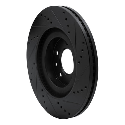 R1 Concepts R1 07-15 Mazda CX-9 Front Left Drilled & Slotted Black Brake Rotor