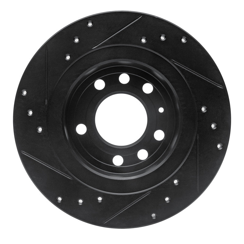 R1 Concepts R1 06-10 Pontiac Solstice Rear Right Drilled & Slotted Black Brake Rotor