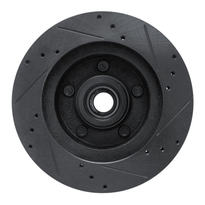 R1 Concepts R1 73-73 Ford Gran Torino Front Left Drilled & Slotted Black Brake Rotor