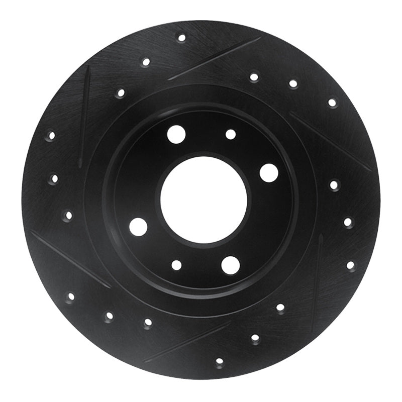 R1 Concepts R1 86-06 Nissan TSURU (Mexico) Front Right Drilled & Slotted Black Brake Rotor