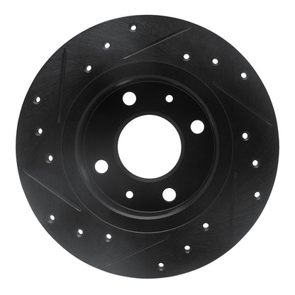 R1 Concepts R1 86-06 Nissan TSURU (Mexico) Front Right Drilled & Slotted Black Brake Rotor