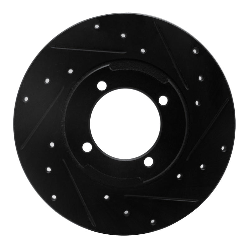 R1 Concepts R1 82-84 Mazda B2000 Front Right Drilled & Slotted Black Brake Rotor