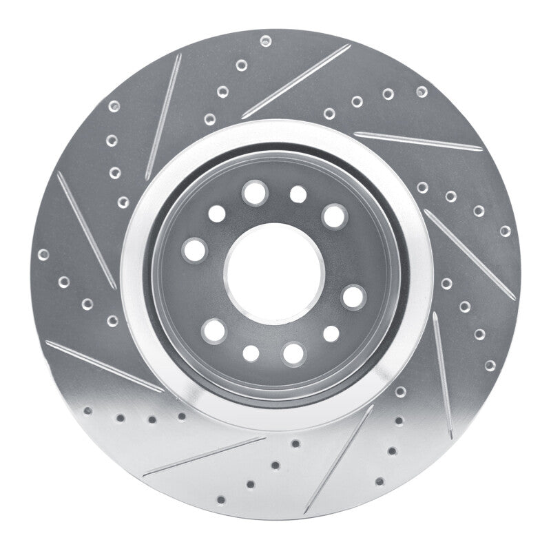 R1 Concepts R1 21-25 Jeep Grand Wagoneer Front Right Drilled & Slotted Silver Brake Rotor