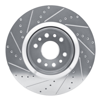 R1 Concepts R1 21-25 Jeep Grand Wagoneer Front Right Drilled & Slotted Silver Brake Rotor