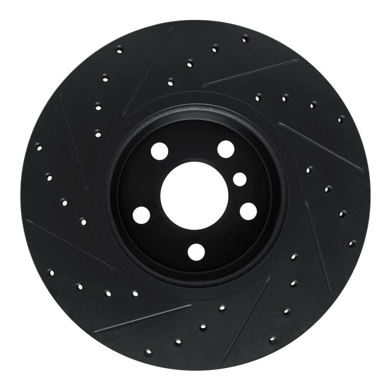 R1 Concepts R1 18-25 BMW 330I Front Right Drilled & Slotted Black Brake Rotor
