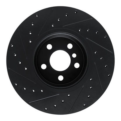 R1 Concepts R1 18-25 BMW 330I Front Right Drilled & Slotted Black Brake Rotor
