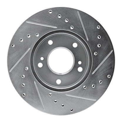 R1 Concepts R1 89-90 Nissan 300ZX Front Left Drilled & Slotted Silver Brake Rotor