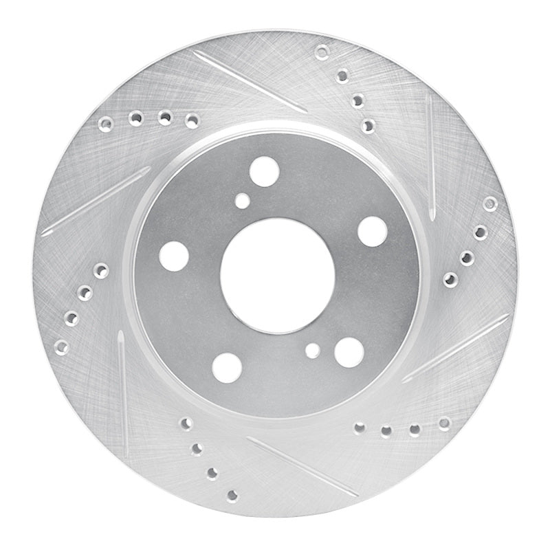 R1 Concepts R1 06-18 Lexus HS250H Front Right Drilled & Slotted Silver Brake Rotor