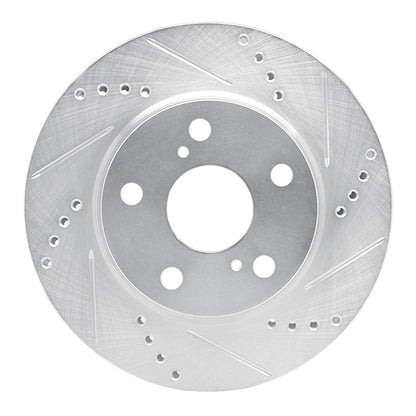 R1 Concepts R1 06-18 Lexus HS250H Front Right Drilled & Slotted Silver Brake Rotor