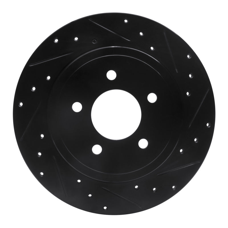 R1 Concepts R1 05-08 Ford Escape Rear Right Drilled & Slotted Black Brake Rotor