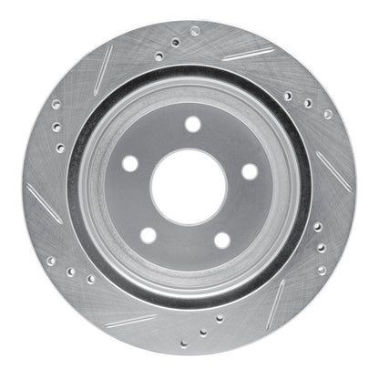R1 Concepts R1 97-05 Chevrolet Blazer Rear Right Drilled & Slotted Silver Brake Rotor