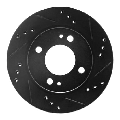 R1 Concepts R1 14-15 Mitsubishi Mirage Front Right Drilled & Slotted Black Brake Rotor