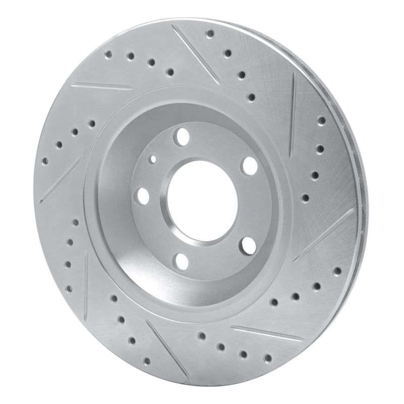 R1 Concepts R1 04-09 Audi S4 Rear Left Drilled & Slotted Silver Brake Rotor