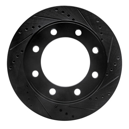 R1 Concepts R1 99-05 Ford F-250 4WD (Super Duty) Front Right Drilled & Slotted Black Brake Rotor