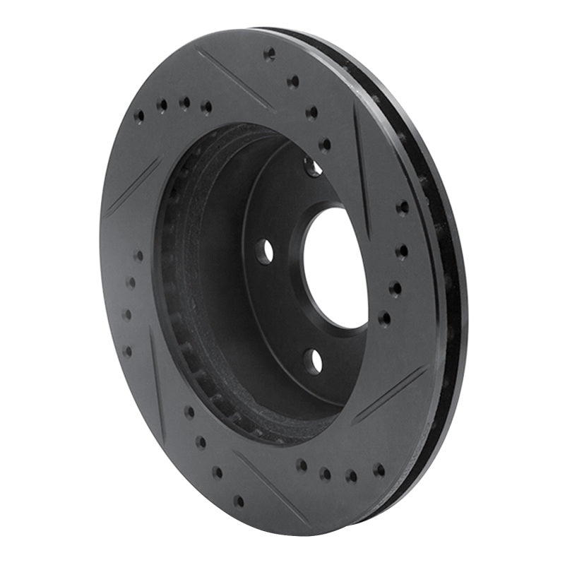 R1 Concepts R1 90-97 Ford AEROSTAR Right Front Drilled & Slotted Black Brake Rotor