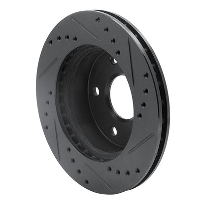 R1 Concepts R1 90-97 Ford AEROSTAR Right Front Drilled & Slotted Black Brake Rotor