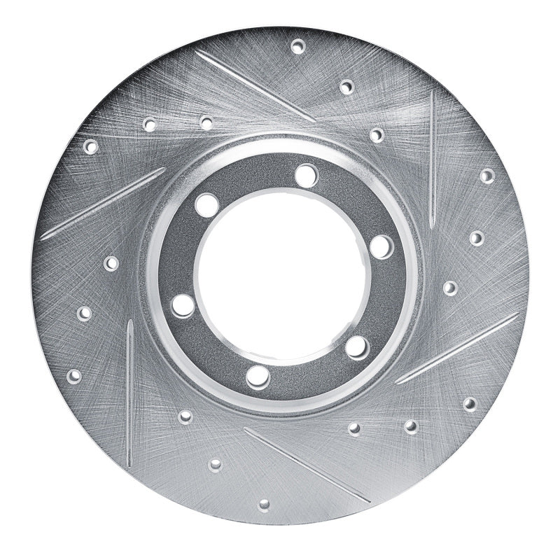 R1 Concepts R1 79-86 Dodge D50 Front Right Drilled & Slotted Silver Brake Rotor