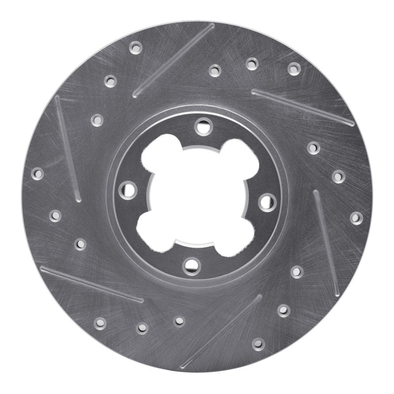 R1 Concepts R1 89-94 Subaru Justy Front Left Drilled & Slotted Silver Brake Rotor
