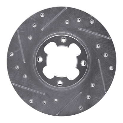 R1 Concepts R1 89-94 Subaru Justy Front Left Drilled & Slotted Silver Brake Rotor