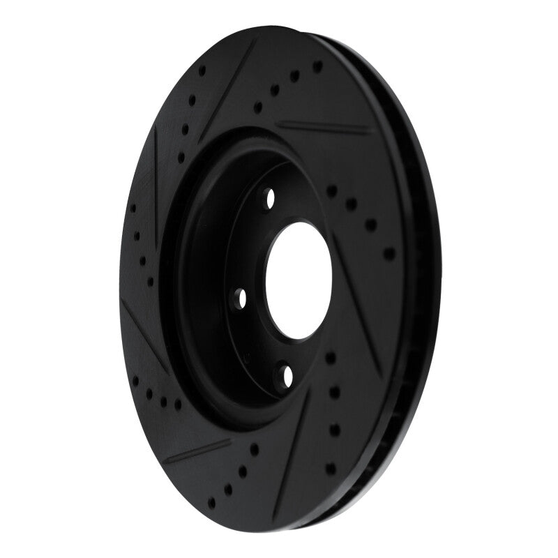 R1 Concepts R1 19-25 Mazda 3 Front Right Drilled & Slotted Black Brake Rotor