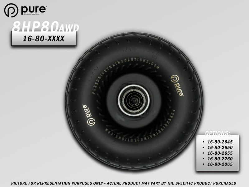 Pure Drivetrain Solutions Pure Drivetrain 8HP80 High Performance Billet Race Torque Converter - 26/50 Stator - AWD