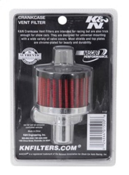K&N Engineering K&N Steel Base Crankcase Vent Filter .625in Vent OD x 2in OD x 1.5in Height