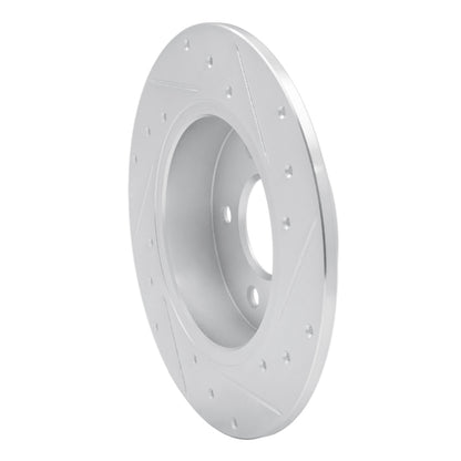 R1 Concepts R1 19-25 Nissan Kicks Rear Left Drilled & Slotted Silver Brake Rotor
