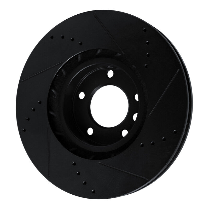 R1 Concepts R1 11-18 Porsche Cayenne Right Front Drilled & Slotted Black Brake Rotor