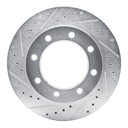 R1 Concepts R1 77-00 Chevrolet V30 & V3500 Pickup Front Left Drilled & Slotted Silver Brake Rotor