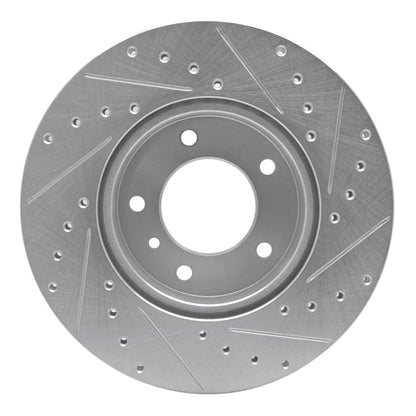 R1 Concepts R1 86-89 Jaguar XJ12 Front Left Drilled & Slotted Silver Brake Rotor