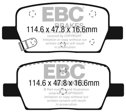 EBC 2016+ Cadillac CT6 2.0L Turbo Greenstuff Rear Brake Pads